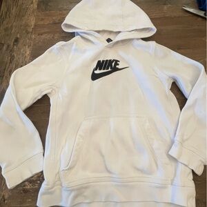 Nike Hoodie in White with Black Swoosh